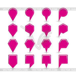 Розовый карту контактный значок знак атлас место с пустым пространством копировать и отражением и тенью - иллюстрация в векторе