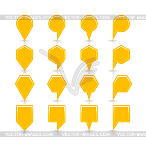 Желтый карту контактный значок знак атлас место с пустым пространством копировать и отражением и тенью - векторный дизайн