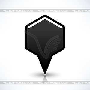 Map pin location sign rounded hexagon icon in flat style - vector image