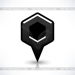 Map pin location sign rounded hexagon icon in simple flat style - vector clip art