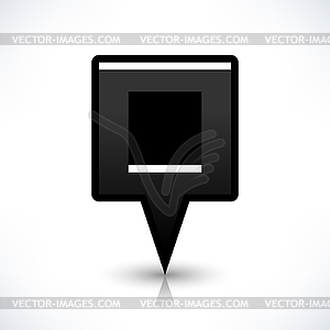 Map pin location sign rounded square icon in simple flat style - vector image