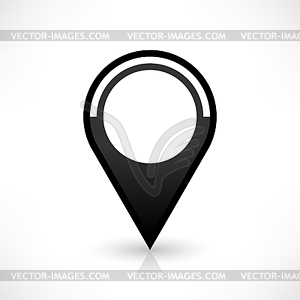 Map pin location sign circle icon in simple flat style - vector clipart