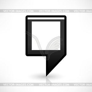 Map pin location sign rounded square icon in simple flat style - vector image