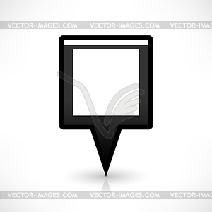 Map pin location sign rounded square icon in simple flat style - vector EPS clipart