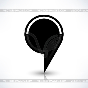 Map pin location sign round icon in flat style - vector clipart