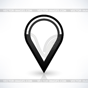 Blank map pin location sign circle icon in flat style - vector image