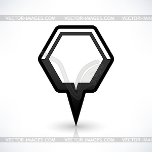 Blank map pin location sign rounded polygon icon in flat style - vector image