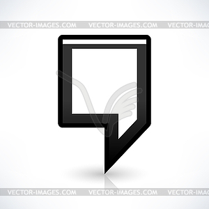 Blank map pin location sign rounded square icon in flat style - vector image