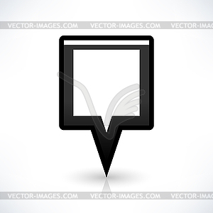 Blank map pin location sign rounded square icon in flat style - vector EPS clipart