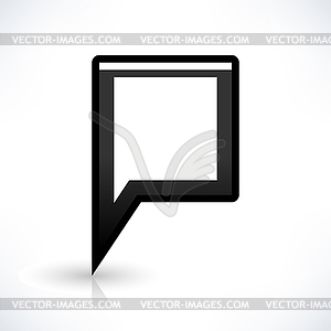 Blank map pin location sign rounded square icon in flat style - vector clipart