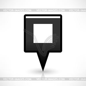 Map pin location sign rounded square icon in simple flat style - vector image