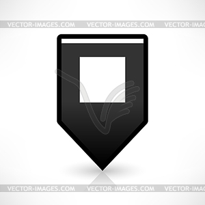 Карта контактный место знак Округлый квадрат значок в простой плоский стиль - векторный клипарт / векторное изображение
