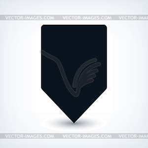 Map pin location sign rounded square icon in flat style - vector clip art