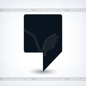 Map pin location sign rounded square icon in flat style - vector clipart