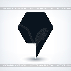 Map pin location sign rounded polygon icon in flat style - vector EPS clipart