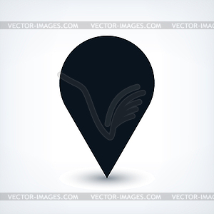 Map pin location sign circle icon in flat style - vector clipart