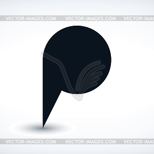 Map pin location sign circle icon in flat style - royalty-free vector image