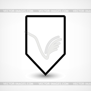 Map pin location sign rounded square icon in flat style - vector clipart