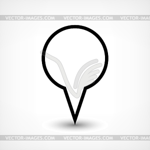 Map pin location sign circle icon in flat style - vector EPS clipart