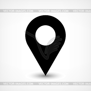 16 map pins sign location icon with ellipse gray gradient shadow in flat simple style - vector clip art