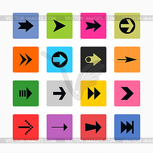 Arrow sign icon set - vector image