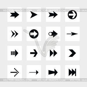 Rounded square16 arrow sign icon set 02 - vector clip art