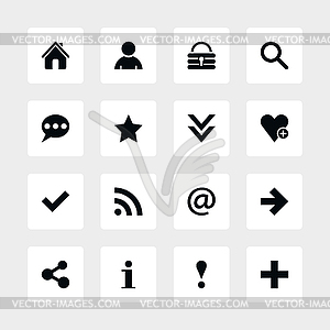 Rounded square16 popular colors icon basic sign set 05 - vector clipart