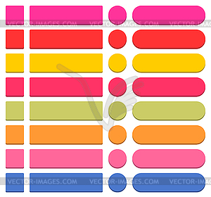 32 blank icon in flat style 3D button square, rectangle, circle shapes - vector clipart