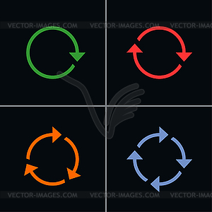 4 arrow sign reset, reload, refresh, rotation pictogram - vector image