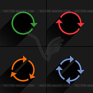 4 color arrow loop, refresh, reload, rotation icon - vector clipart