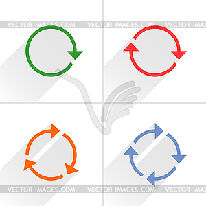 4 цвет стрелки петли, обновления, перезагрузите, значок поворота - векторный клипарт / векторное изображение