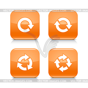 4 arrow orange icon - vector image