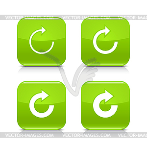 4 white arrow green icon - vector clip art