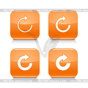 4 white arrow orange icon - vector image