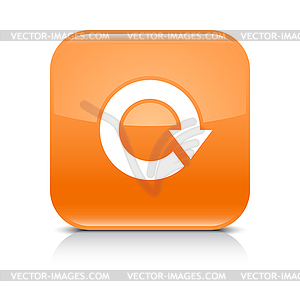 Orange icon with white arrow repeat, reload, refresh, rotation sign - vector clip art