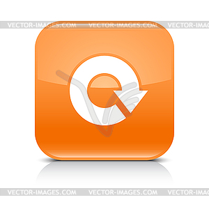 Оранжевый значок с белым повторения стрелки, Обновить, обновления, ротации знак - иллюстрация в векторе