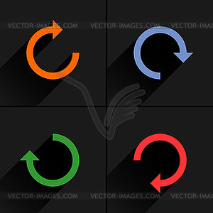 4 arrow icon refresh, rotation, reset, repeat, reload sign set 02 - vector clipart