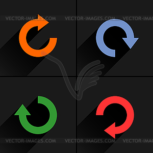 4 arrow icon refresh, rotation, reset, repeat, reload sign set 03 - vector clipart