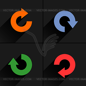 4 arrow icon refresh, rotation, reset, repeat, reload sign set 04 - vector image