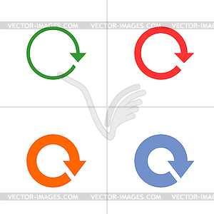 4 arrow sign rotation reset reload refresh pictogram set 01 - vector image