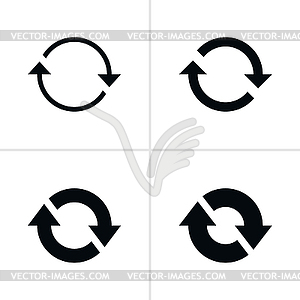4 стрелка поворота петли знак перезагрузки обновления пиктограмма - векторный эскиз
