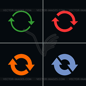 4 arrow sign reload rotation refresh reset pictogram - vector image