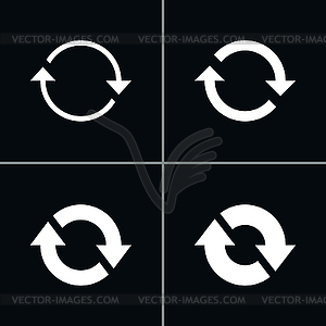 4 знак стрелки перезагрузки, обновления, вращение, повторите пиктограмма - рисунок в векторе