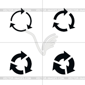 4 arrow sign reload refresh rotation loop pictogram - vector clipart