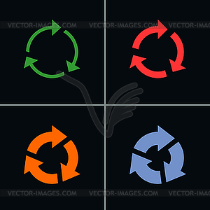 4 arrow sign reload rotation refresh reset pictogram - vector image