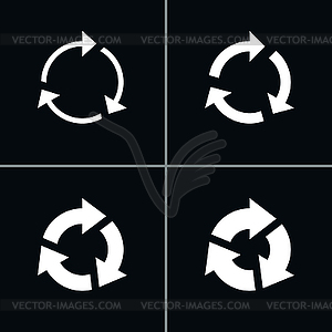 4 arrow sign reload, refresh, rotation, repeat pictogram - vector clip art