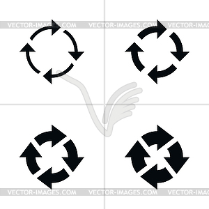 4 стрелка поворота петли знак перезагрузки обновления пиктограмма - векторное изображение EPS