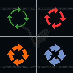 4 arrow sign reload rotation refresh reset pictogram - vector image