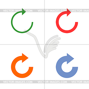 4 arrow sign rotation reset reload refresh pictogram set 05 - vector clipart