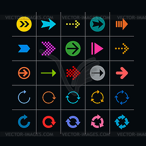 25 arrow sign icon set - vector clipart